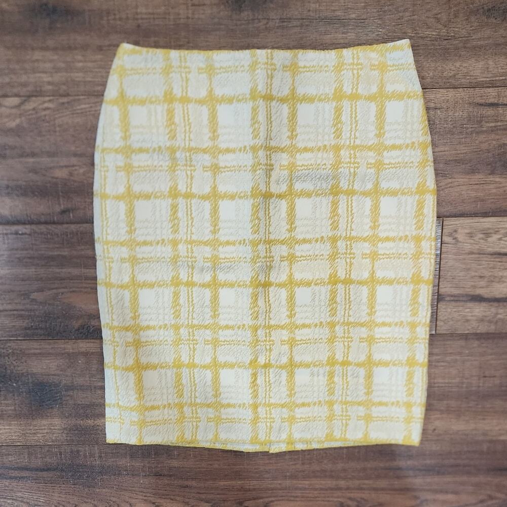 Talbots Women's Petite Windowpane Plaid Knee Length Pencil Skirt Size 6P